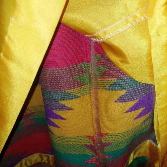 Vintage Regal Plush Collection Bright Tribal Print Coat Acrylic Thick Medium - Picture 6 of 12